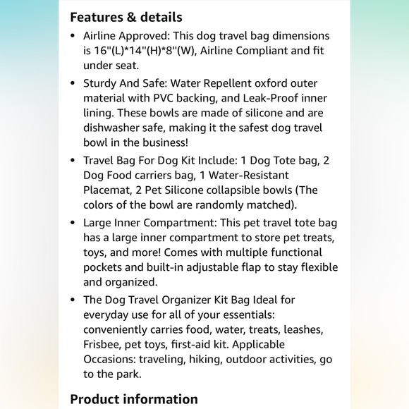 Modoker carry on bag - dog travel bag - baby bag - new with tags - Picture 16 of 16